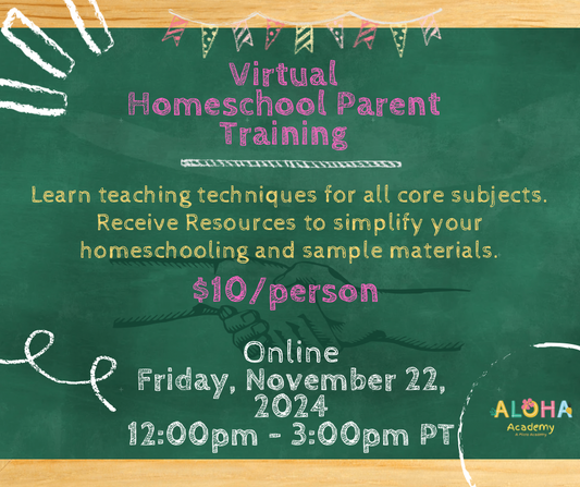 Virtual
Homeschool Parent Training